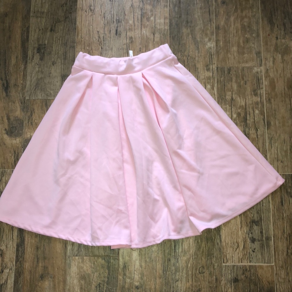 Pink mid length skirt